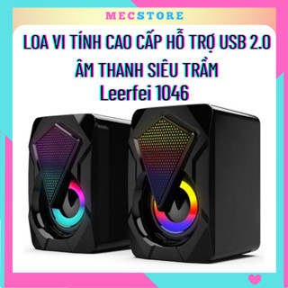 Loa máy vi tính laptop mini cao cấp 2.0 có LED RGB Leerfei E-1046 âm thanh siêu trầm
