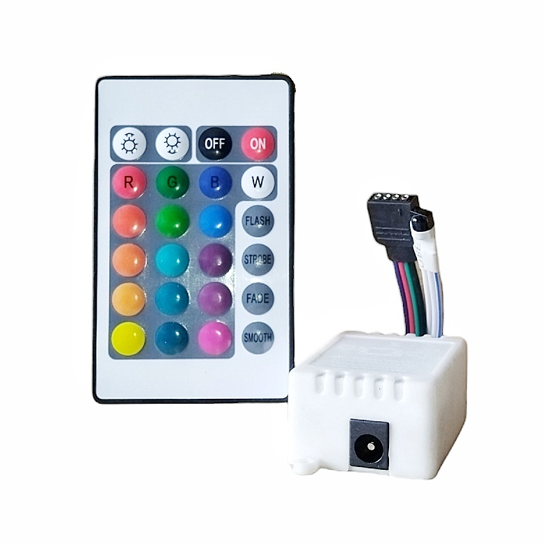 MẠCH ĐIỀU KHIỂN LED RGB 12A CÓ 2 ĐẦU DÂY DÙNG ĐƯỢC CHO 2 CUỘN LED DÂY DÁN RGB