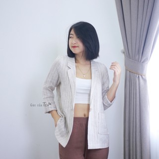 Áo linen nữ khoác blazer 1 lớp tk by Gác của Tea