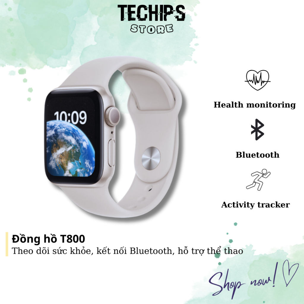 Đồng Hồ Thông Minh T800 Promax Bản 5.0 Kết Nối Bluetooth, Nghe Gọi, Nhận Thông Báo, Hỗ Trợ Thể Thao TECHHIGH