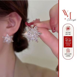 YM Concept Bông Tai Đính Đá Nhân Tạo Hình Hoa Tuyết - PK0064