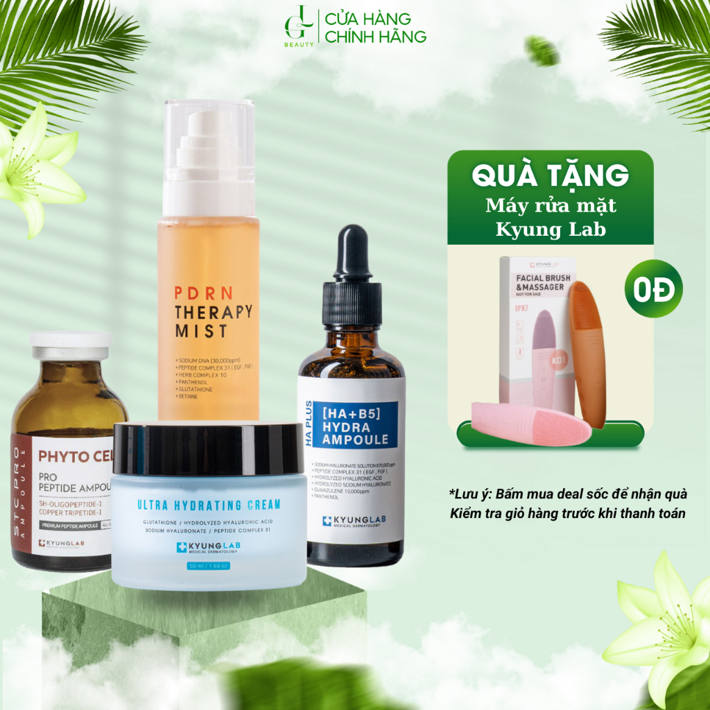 Combo dưỡng ẩm KuyngLab Kem dưỡng Ultra Hydrating + Serum Hydra Ampoule + Xịt khoáng PDRN Therapy+ Tế bào gốc Phyto Cell