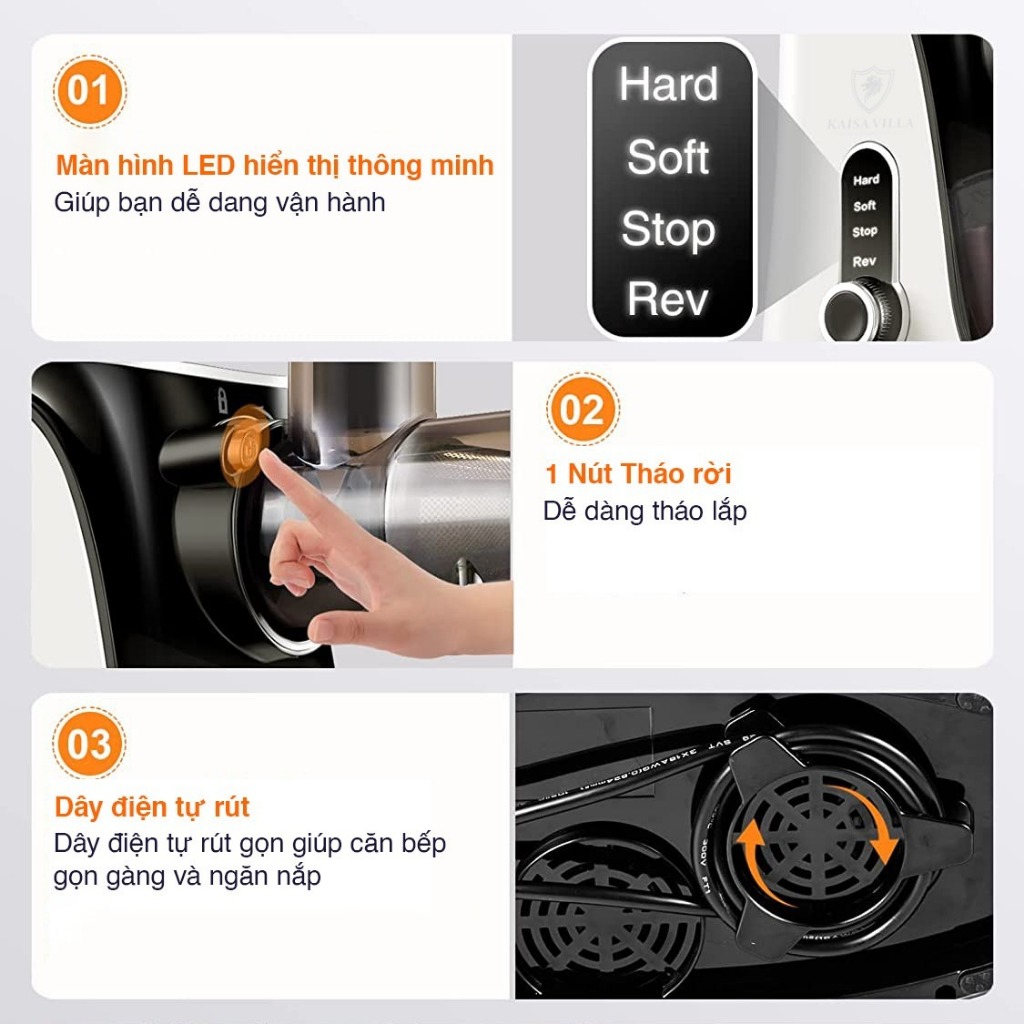 Máy ép chậm trái cây trục ngang Seka/Kaisa Villa KV-ZS168