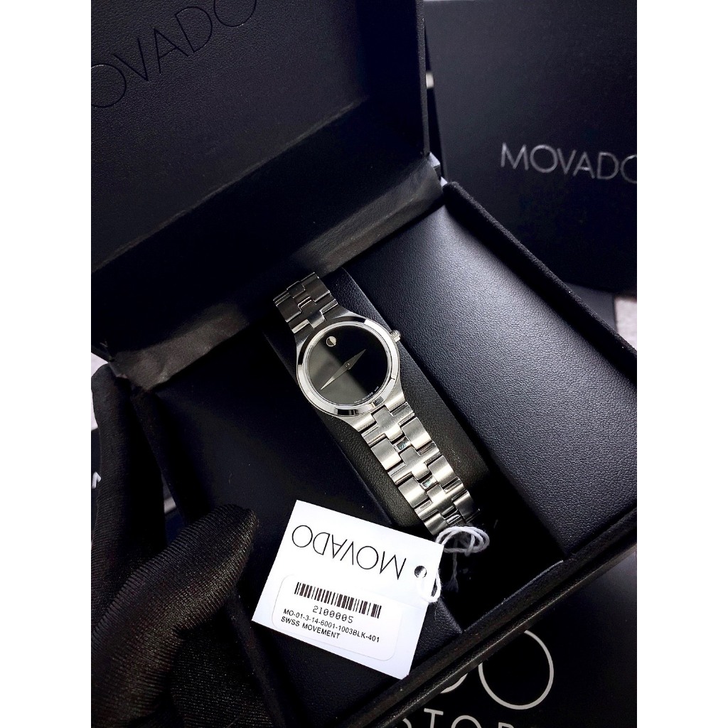 ĐỒNG HỒ NỮ MOVADO 0607199 khung thép trắng- Máy swiss made- Size 26mm- chống nước- bảo hành 24 tháng
