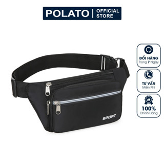 Túi đeo chéo nam nữ Polato thiết kế dải phản quang, thời trang hàn quốc, chất liệu cao cấp T08
