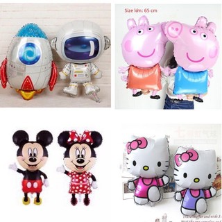 Bóng kiếng nhômphi hành gia, vũ trụ, chuột Mickey, mèo Kitty, 80cm trang trí sinh nhật