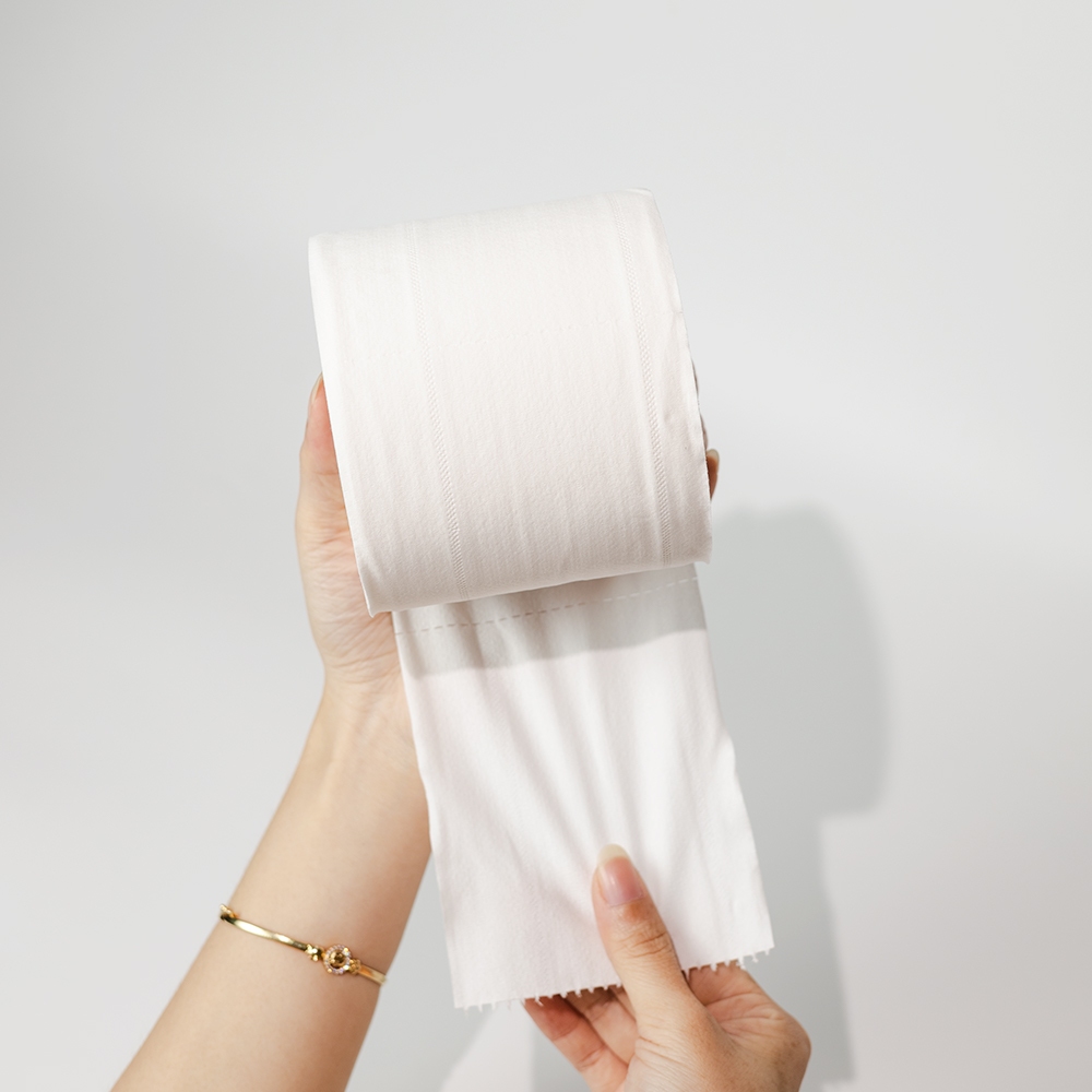 Giấy vệ sinh giấy cuộn cao cấp Ecotissue 3 lớp lốc 10 cuộn có lõi/không lõi cao cấp mềm dai tự nhiên