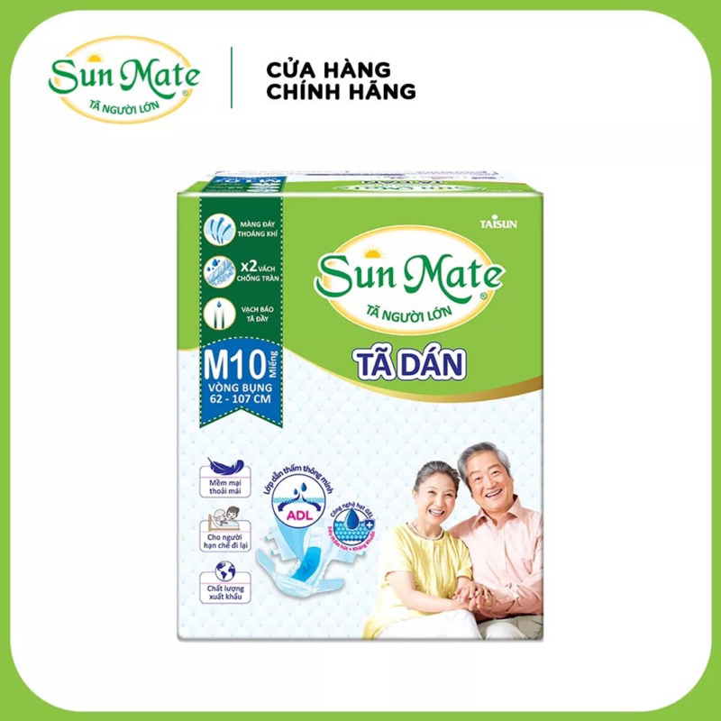 Tã dán SunMate  ; M/L 10 miếng ; M/L  18 miếng;  XL 10 miếng