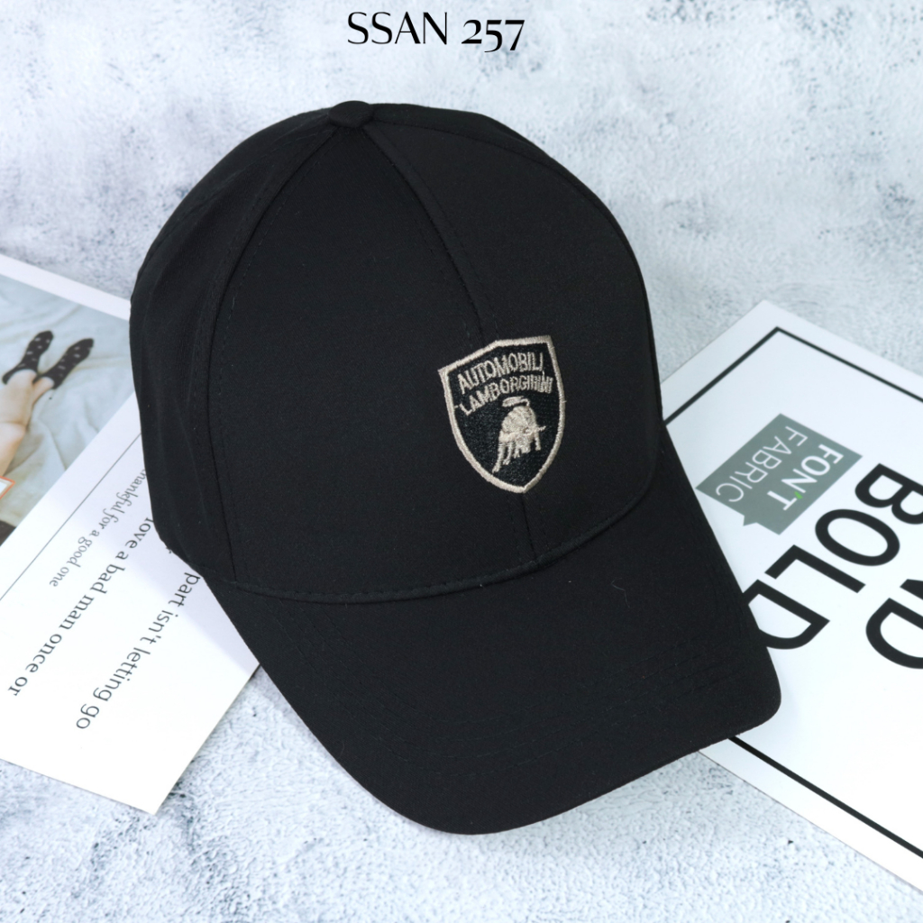 Mũ lưỡi trai Nón kết vải thoáng mát đơn giản thêu logo Lamborghini Pu.ma cá tính cho nam