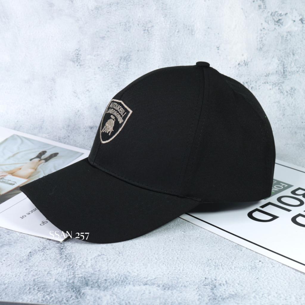 Mũ lưỡi trai Nón kết vải thoáng mát đơn giản thêu logo Lamborghini Pu.ma cá tính cho nam