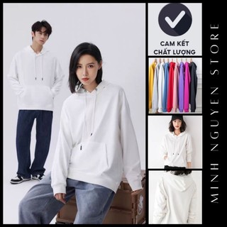 Áo Hoodie Unisex Trơn kiểu dáng basic phong cách Hàn Quốc nhiều màu