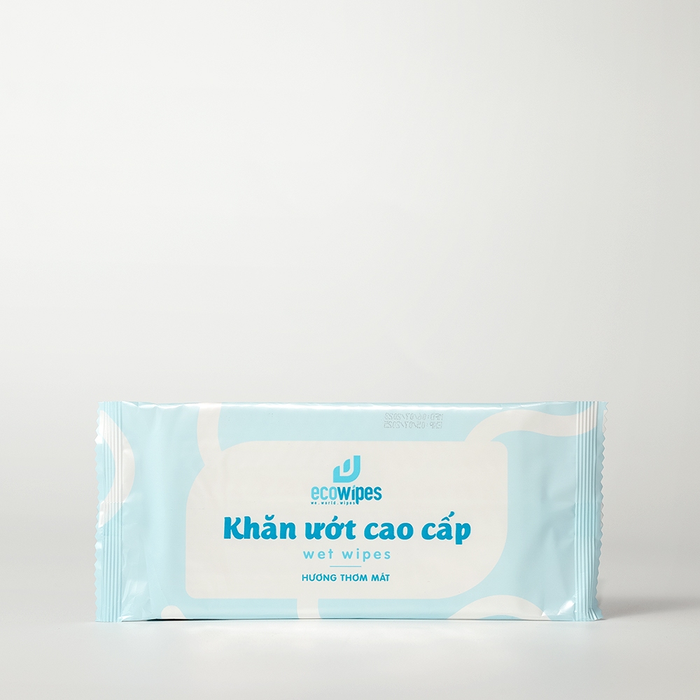 Combo 05 lốc 100 cái khăn lạnh cao cấp EcoWipes Hương Thơm Mát loại 1 tờ dùng 1 lần không cồn