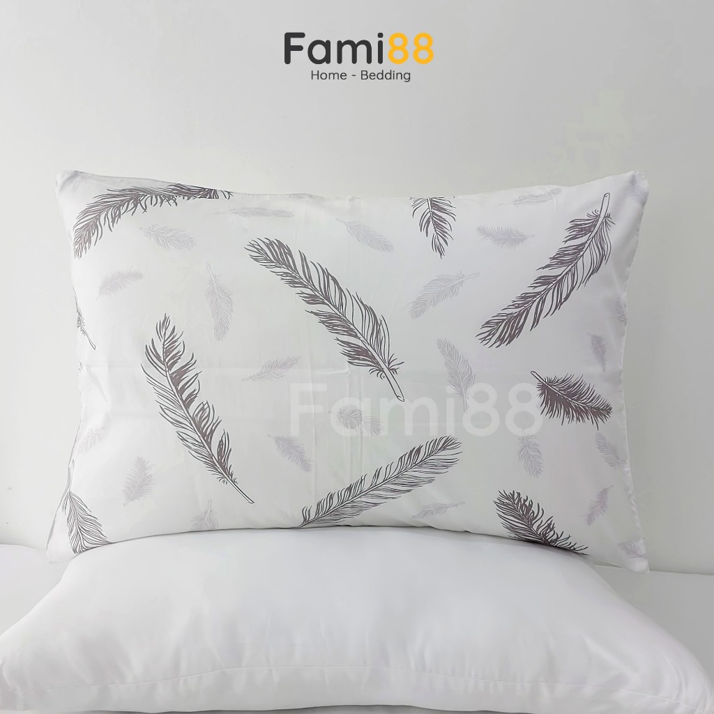 Vỏ gối nằm 50x70cm họa tiết đẹp Fami88, bao áo gối cotton satin cao cấp 100% sợi tự nhiên thoáng mát an toàn cho da.