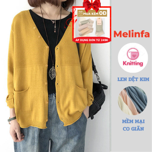 Áo khoác len cardigan nữ chất len mềm mịn co giãn trẻ trung mùa thu đông mã VAA0426