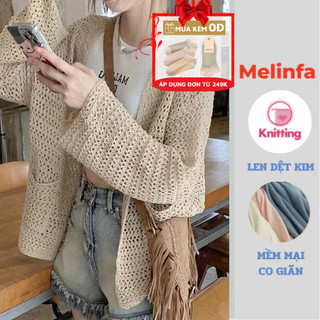  Áo len cardigan,áo khoác len dập lỗ sợi len dệt kim trẻ trung mềm mịn mã VAA0429