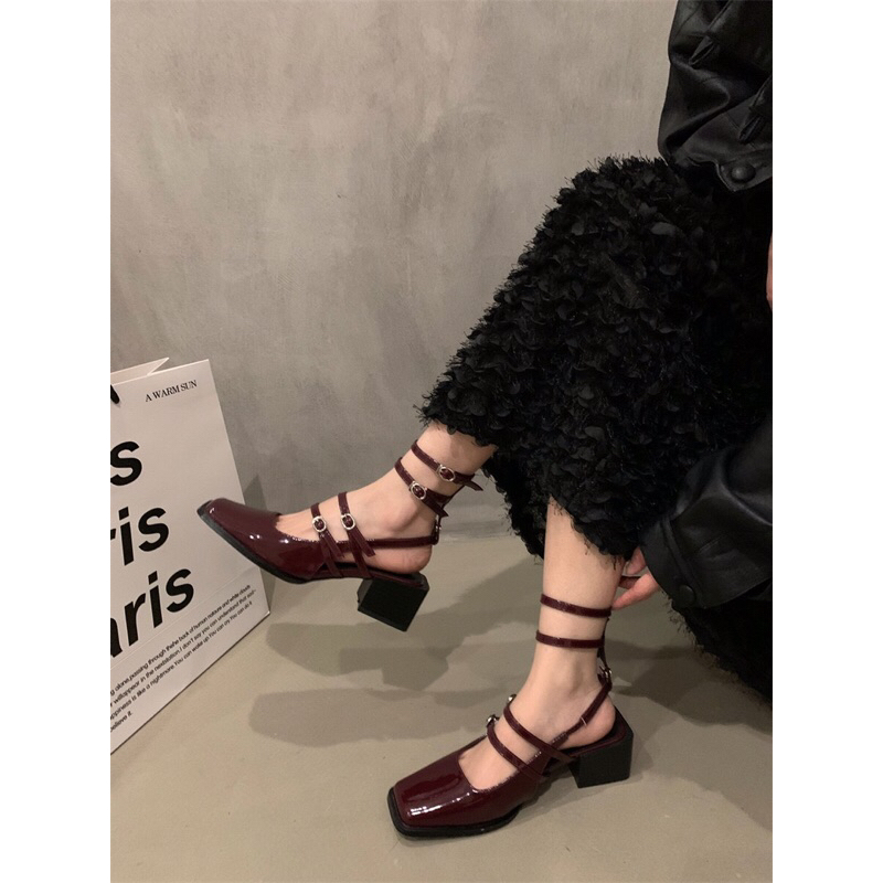 GUỐC ĐẾ VUÔNG CAO 5CM DÂY NGANG DA BÓNG ⭐️