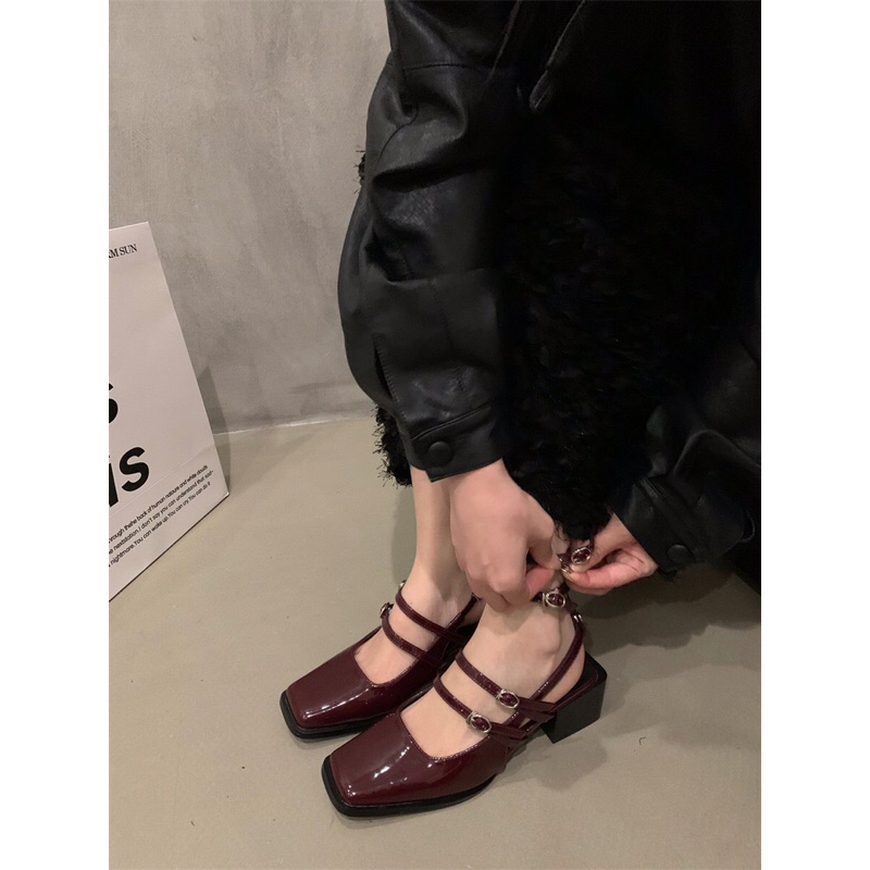 GUỐC ĐẾ VUÔNG CAO 5CM DÂY NGANG DA BÓNG ⭐️