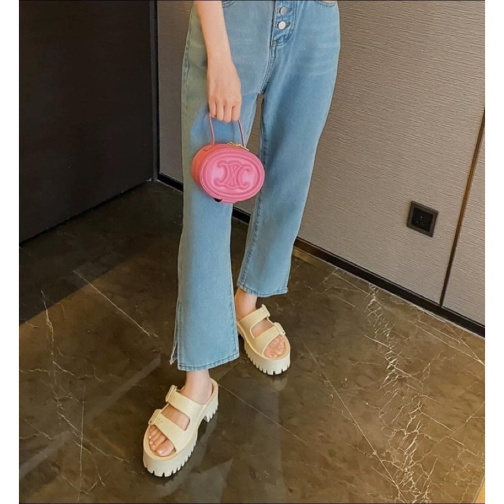 DÉP NỮ TRẮNG ĐẾ ĐÚC 2 QUAI NGANG-B803