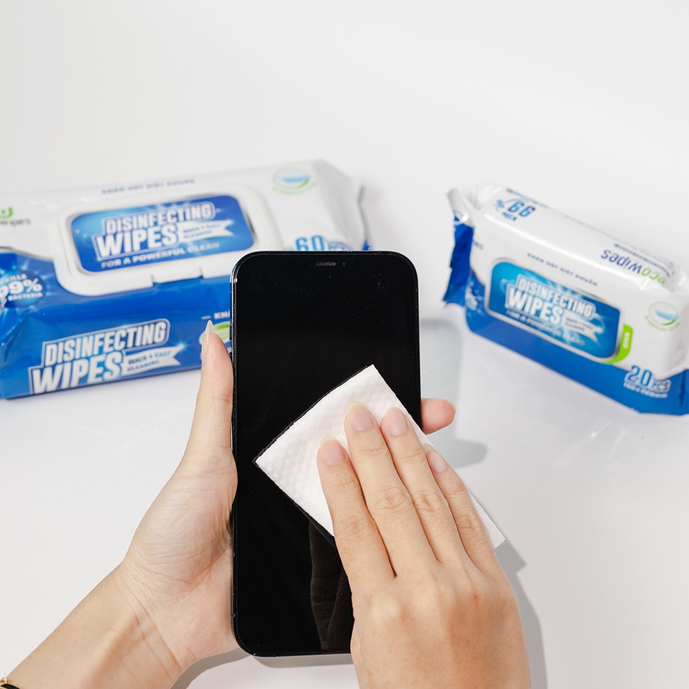 Combo 03 gói khăn giấy ướt diệt khuẩn EcoWipes gói 60 tờ diệt 99,9% vi khuẩn có hại trên nhiều bề mặt