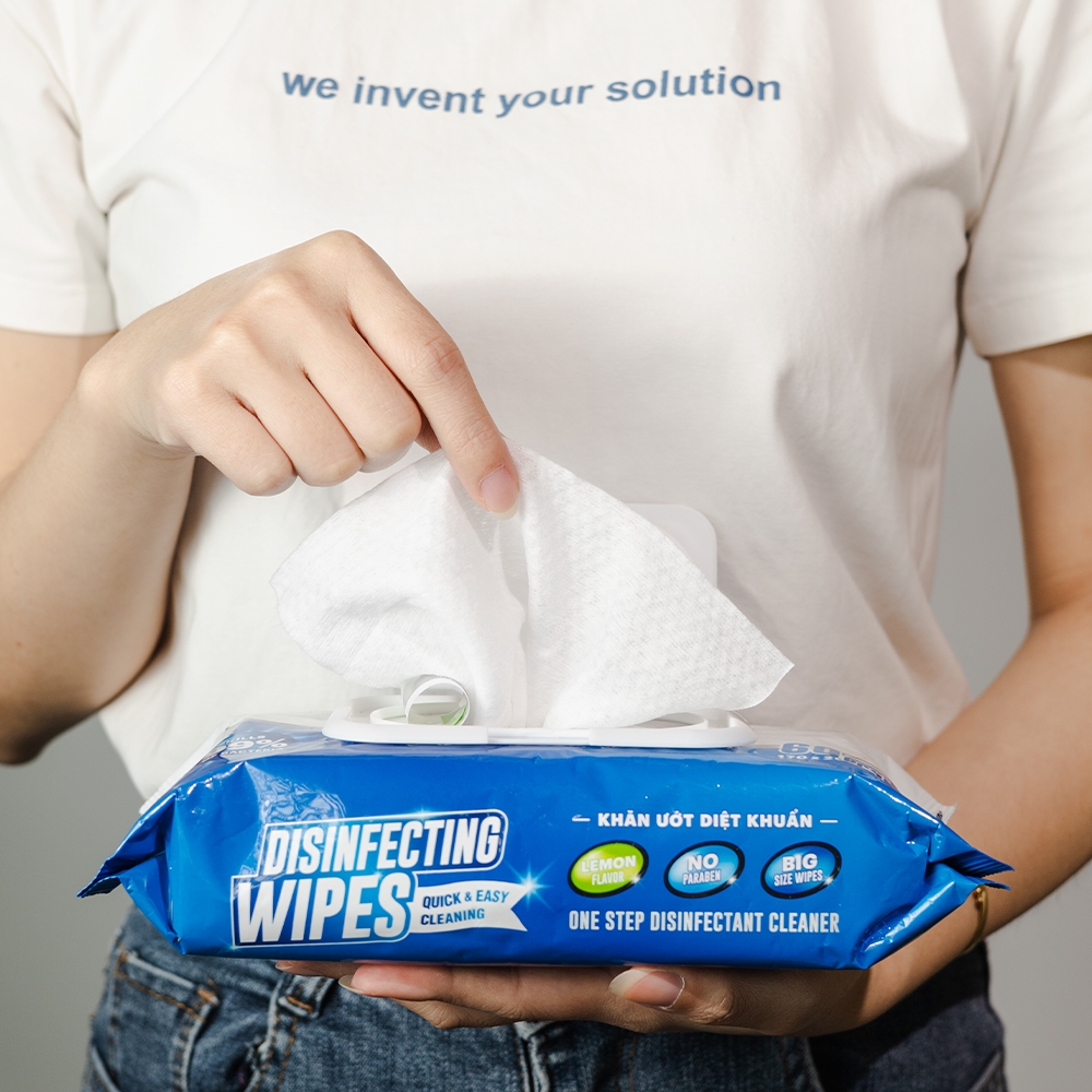 Combo 03 gói khăn giấy ướt diệt khuẩn EcoWipes gói 60 tờ diệt 99,9% vi khuẩn có hại trên nhiều bề mặt