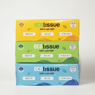 Hộp giấy ăn rút cao cấp Ecowipes hộp 180 tờ siêu tiết kiệm không bụi vụn