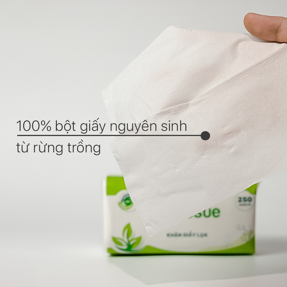 Khăn giấy lụa rút khăn giấy ăn cao cấp Ecotissue gói 250 tờ tiết kiệm mềm mịn dai thấm hút tốt an toàn không bụi vụn