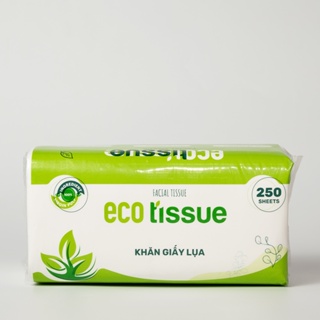 Combo 03 gói khăn giấy lụa khăn giấy ăn rút Ecotissue gói 250 tờ thấm hút