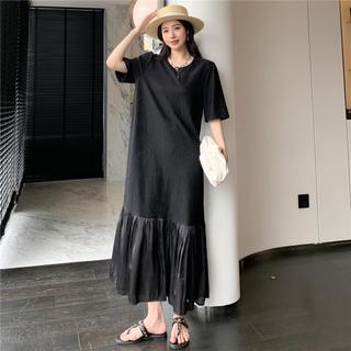 Váy suông Đầm suông đuôi cá dáng dài bigsize màu đen thời trang