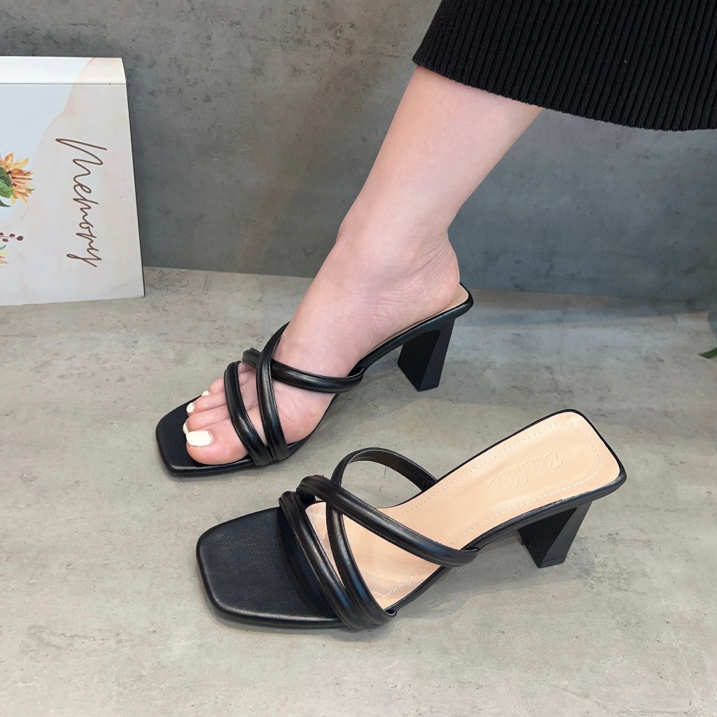 Guốc Cao Gót Xưởng Giày Bánh Bèo - Dép cao gót mũi Vuông cao 5P và 7P 5cm và 7cm Giày Bánh Bèo mã Depdaycheo