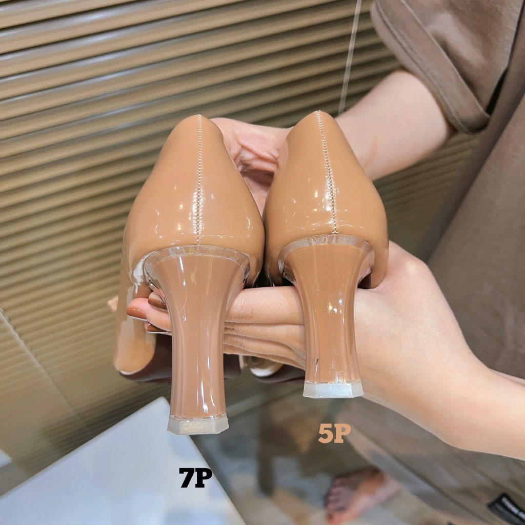 Giày Búp bê cao gót mũi nhọn 5p - 7p nơ Voan nhẹ nhàng và nữ tính. Giày cao gót 5cm và 7cm - mã BB69