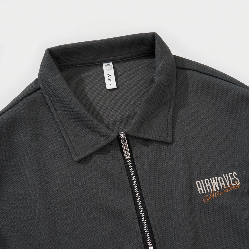 Áo Nỉ Thun Dài Tay Nam Cổ Khóa ATINO Chất Thun Nỉ Ấm Áp Trẻ Trung Form Fitted AN4.7944