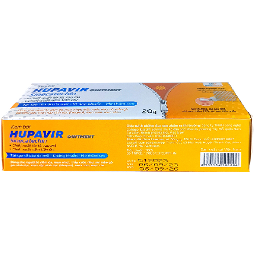 Hupavir Ointment 20g - Kem bôi sùi MG, mục cóc, mụn cơm, dùng được cho miệng lưỡi và vết thương hở