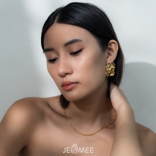 Bông tai nữ bản to hình chữ nhật Messy Jesmee thiết kế độc lạ cá tính  - E6580