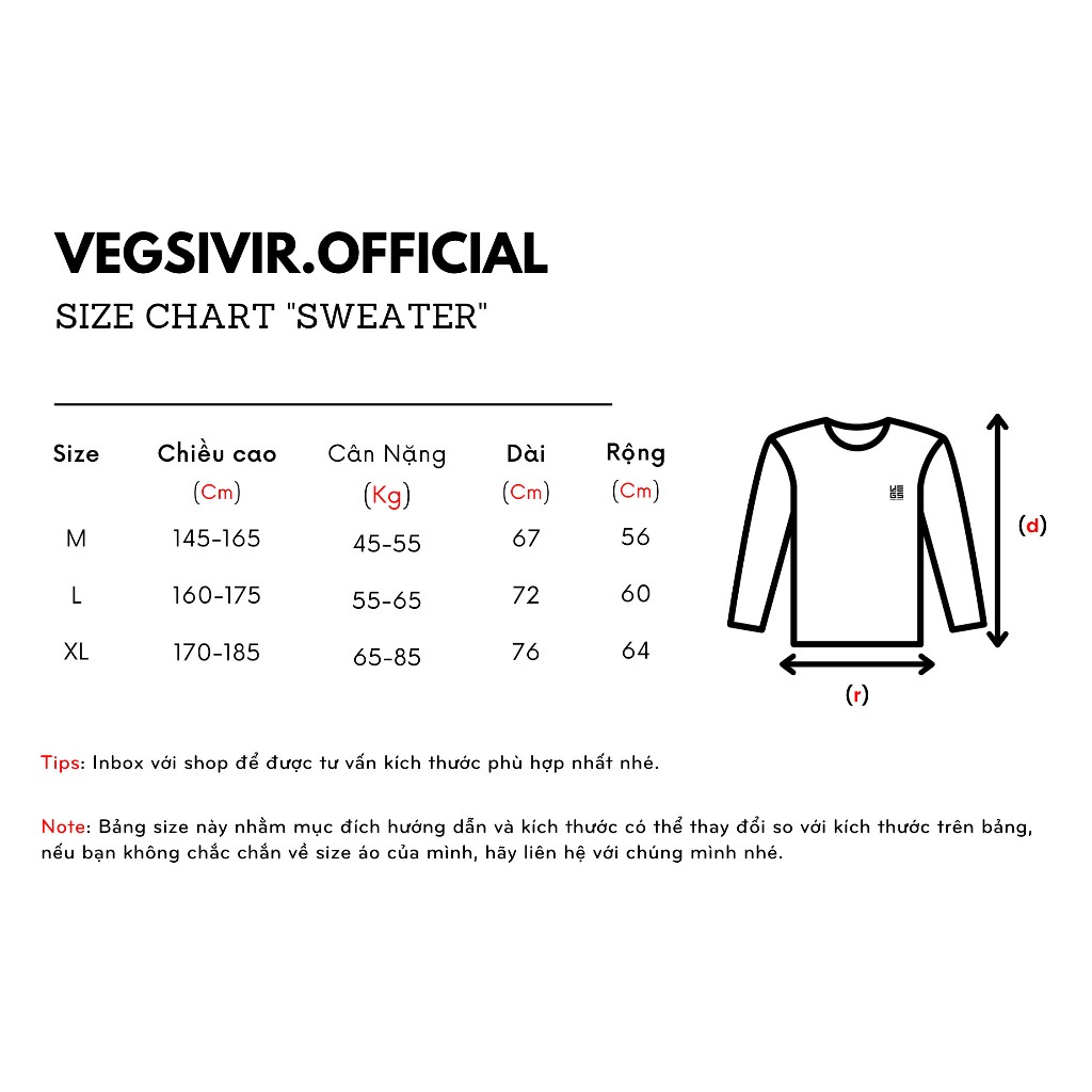 Áo sweater nỉ chân cua Vegsivir - LINE