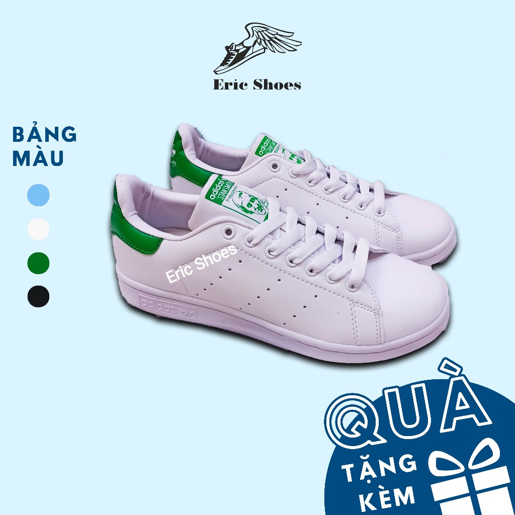 Giày thể thao nam nữ Stan Smith form basic đế bằng, Giày da trơn classic nam nữ