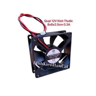 Quạt 12v kích thước 8x8x2.5cm 0.3a