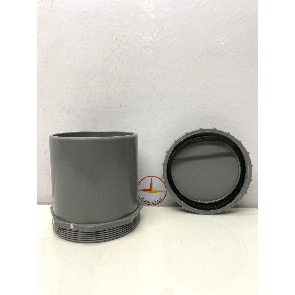 Bít xả ren ngoài/Male threaded clean out phi 114 nhựa PVC Bình Minh_BXRN114