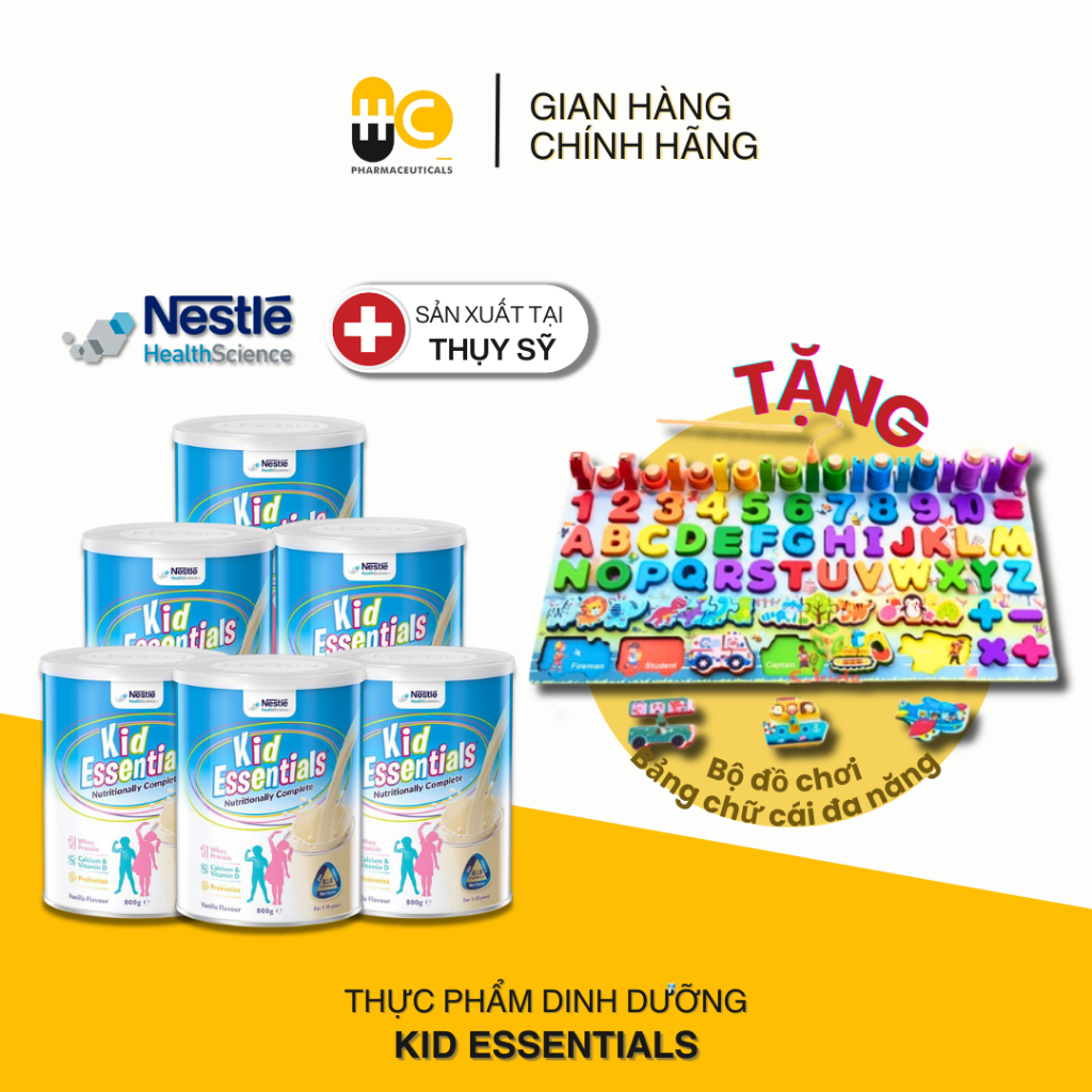 Combo 6 lon Sữa Kid Essentials mẫu mới cho trẻ biếng ăn, chậm tăng cân- 800g