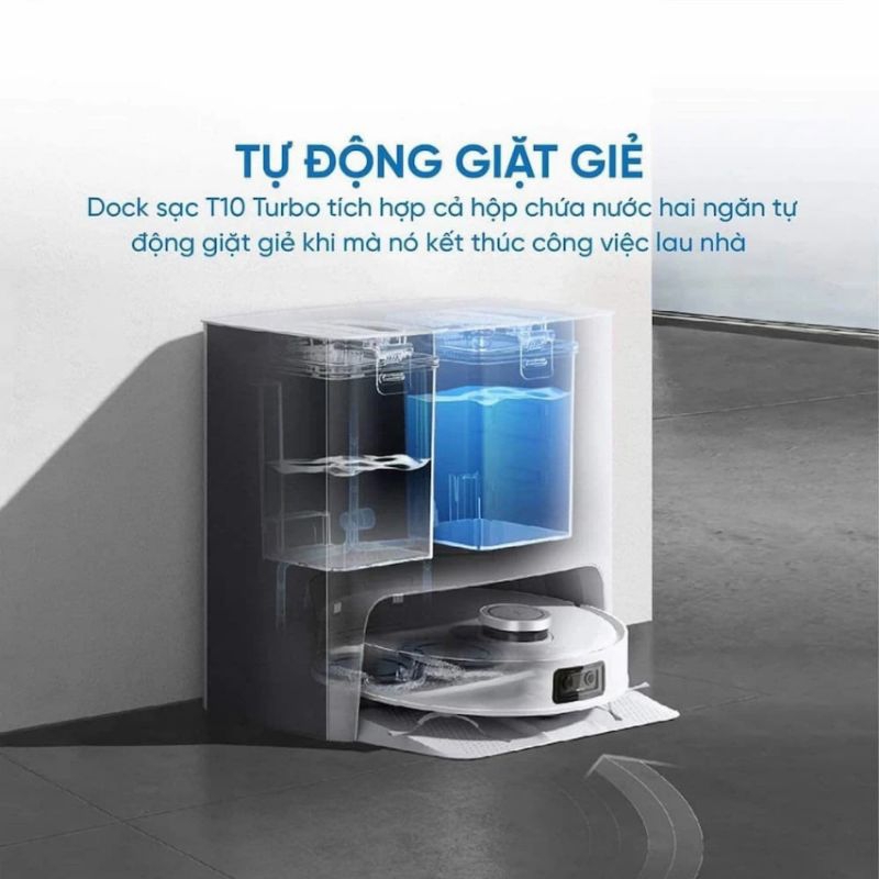 Robot hút bụi Deebot T10 Tubor tự giặt khăn