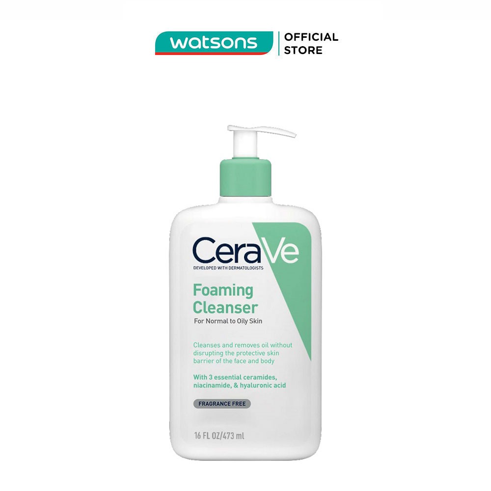 Sữa Rửa Mặt CeraVe Foaming Cleanser Giúp Làm Sạch Sâu Dành Cho Da Dầu 473ml