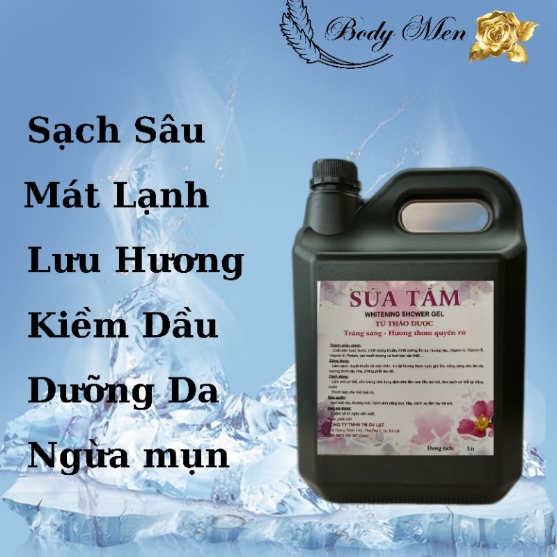 Sữa Tắm Trắng Da Dưỡng Ẩm Tẩy Tế Bào Chết Can Lớn 10L, 5L Giành Cho Salon Tiệm Tóc, Khách Sạn, Gia Đình
