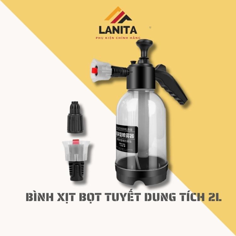 Bình xịt bọt tuyết cầm tay LANITA dung tích 2L chất liệu nhựa PP rửa xe, tưới cây tiện lợi