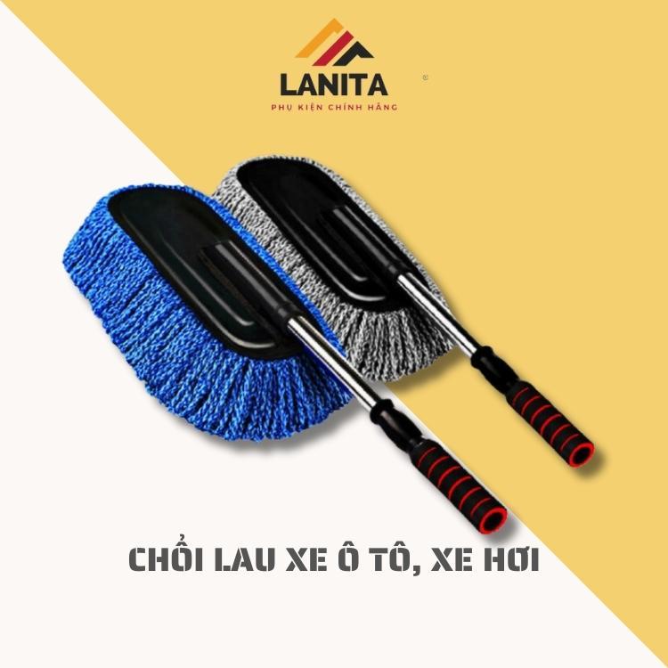 Chổi lau xe ô tô LANITA sợi Microfiber kích thước dài 90cm thu gọn dễ dàng