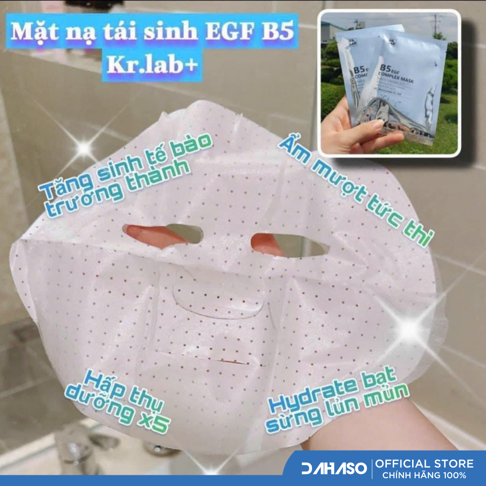 KrLab Mặt nạ B5 EGF cấp ẩm và phục hồi cho làn da mới nặn mụn, laser, phi kim ... - Dahaso Skin