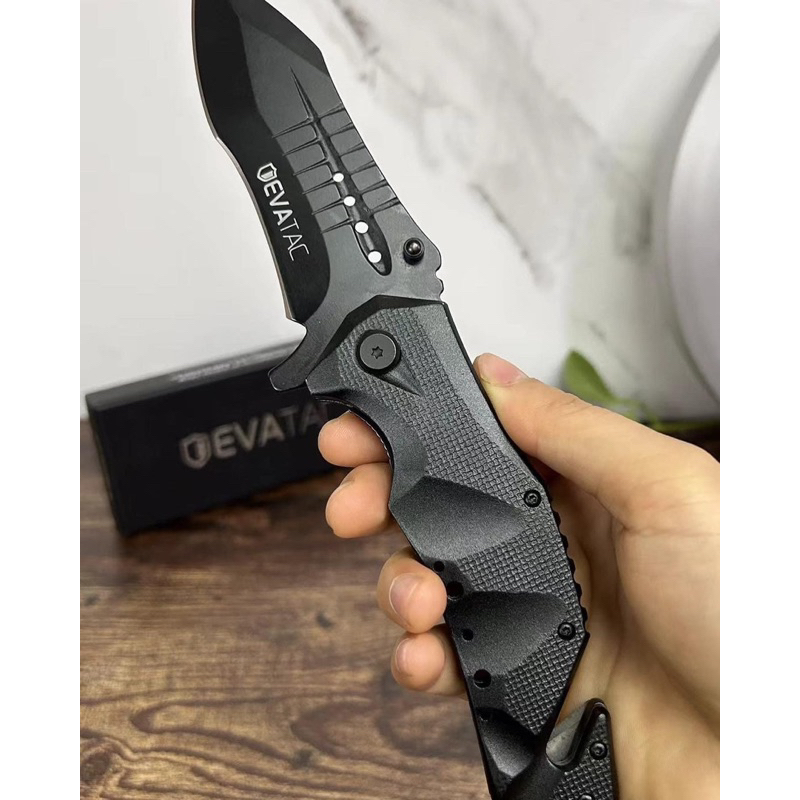 Dao gấp cứu hộ EVATAC Shadow Black  // Camping // Dã ngoại // Sinh tồn