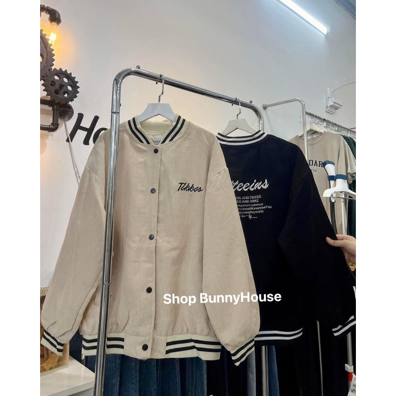 Áo khoác bomber chất nhung tăm unisex 3 màu