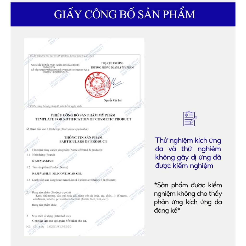 Gel Xóa Sẹo Lồi / Phì Đại REJUVASKIN Scar Rejuvasil 10ml/15ml/30ml