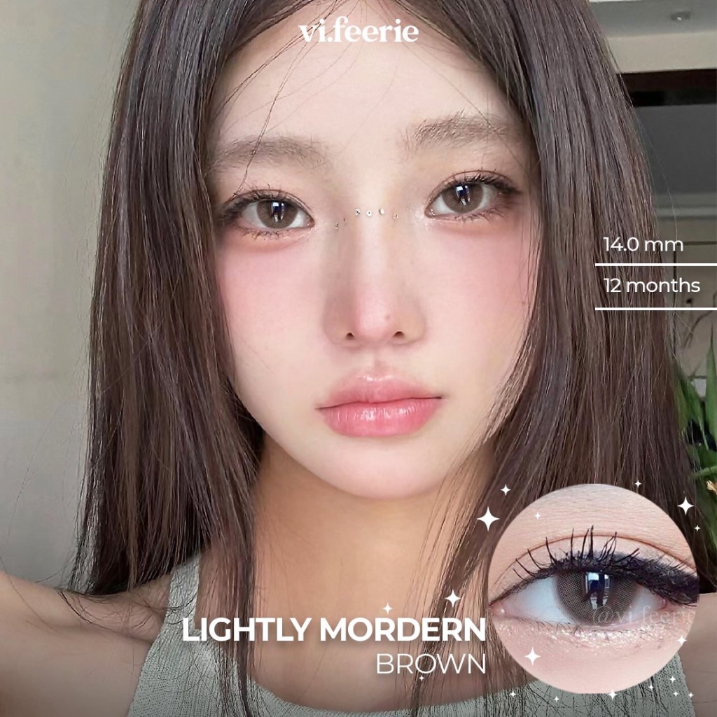 Kính áp tròng (lens) nâu sữa Lightly Mordern Brown full độ-VF Lens