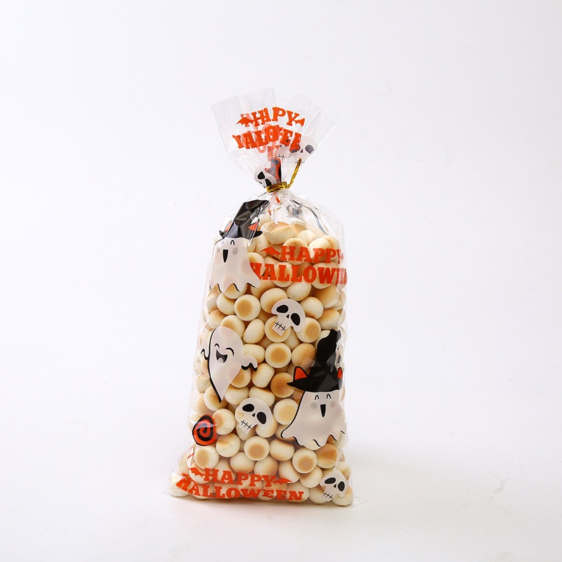 Túi đựng bánh/kẹo, đựng quà Halloween,13*27, 50 túi/sp (có dây buộc) - VUA BAO BÌ