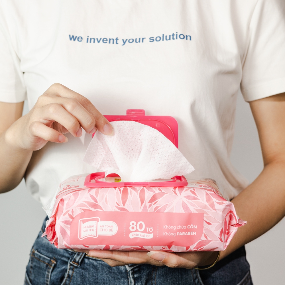Combo 03 gói khăn giấy ướt cho bé Ecowipes gói 20 tờ hương dịu nhẹ không cồn không paraben an toàn cho da bé